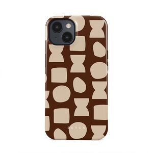 BROWN ABSTRACT PRINT PHONE CASE — IPHONE 15